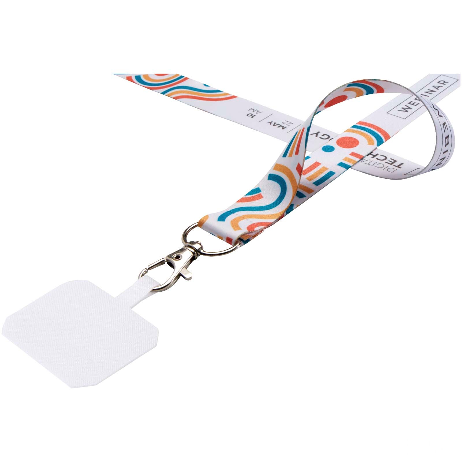 Addie RPET lanyard with sublimation, phone holder and safety breakaway
