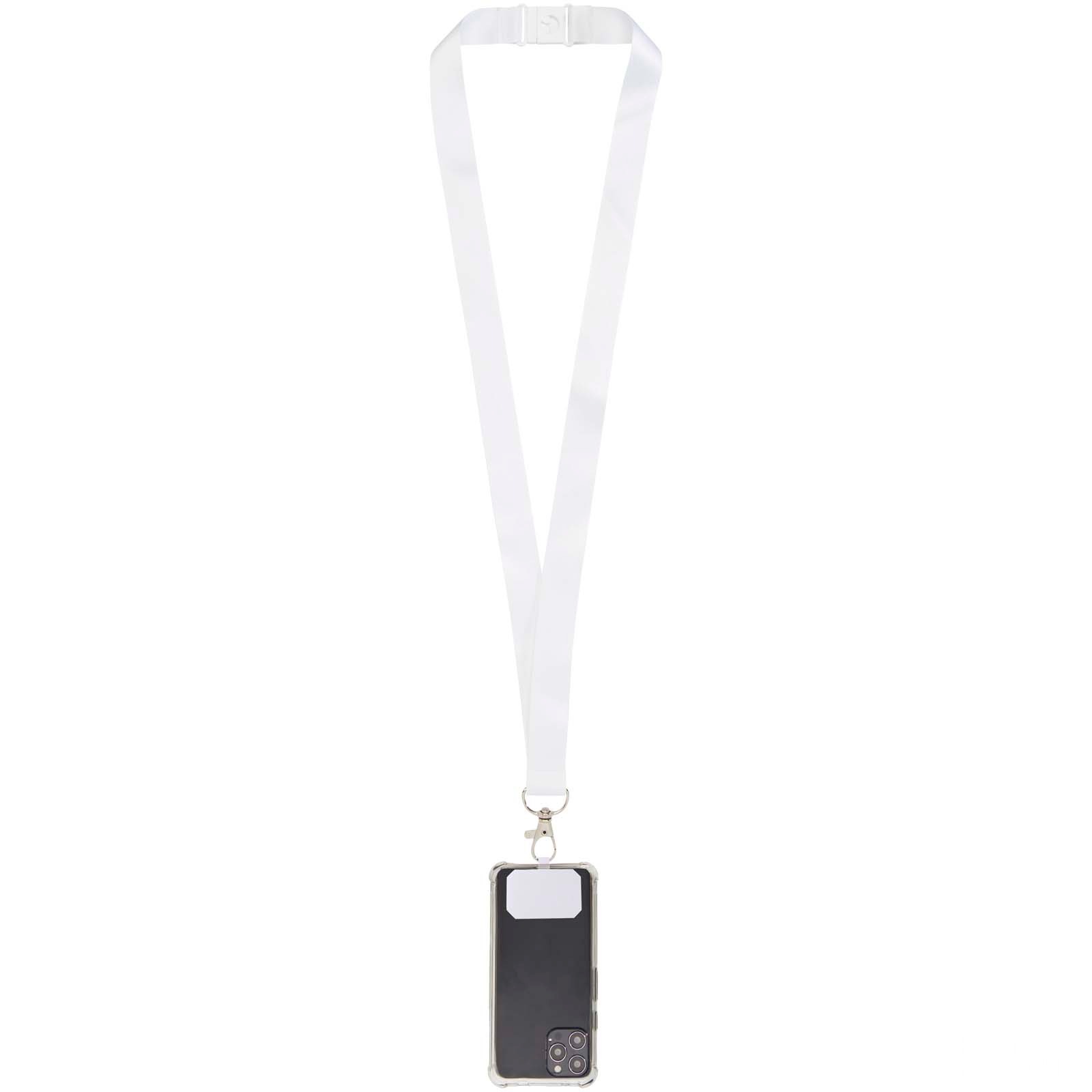 Addie RPET lanyard with sublimation, phone holder and safety breakaway