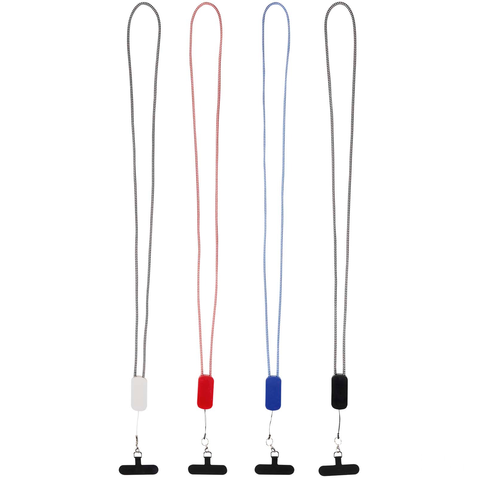 Anser logoband för smartphone av återvunnen plast med inbyggd 5-i-1-kabel på 27 W - Vit med tryck