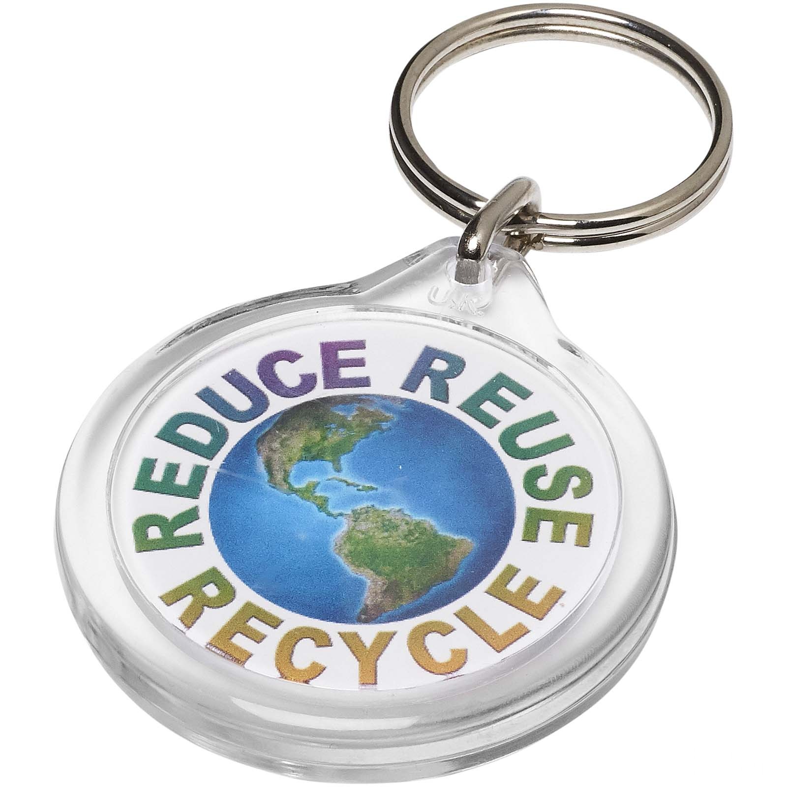 Orb rund nyckelring I7 - Transparent klar med tryck