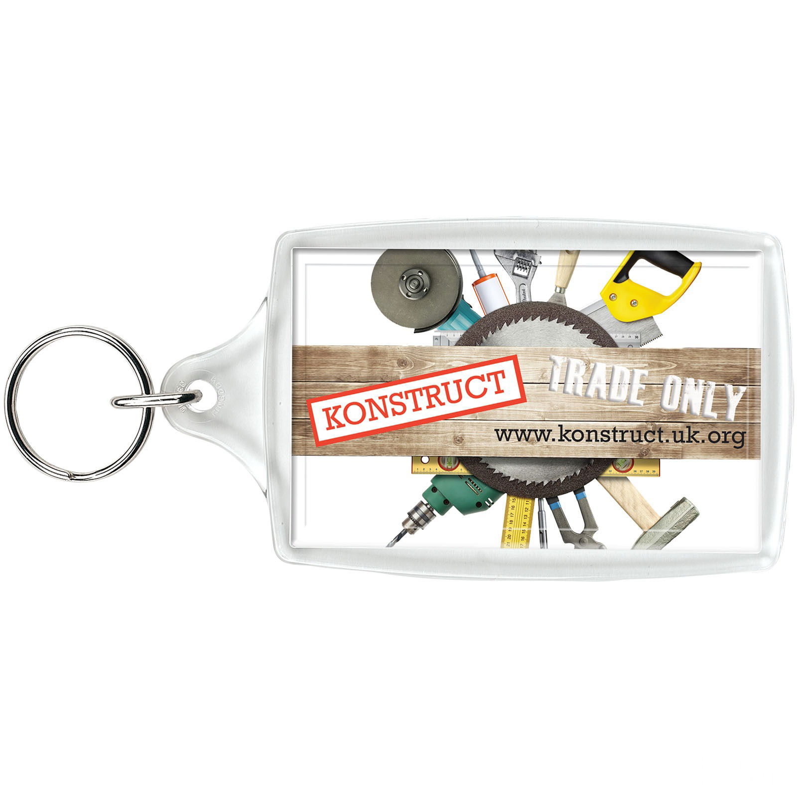 Orca stor nyckelring L4 - Transparent klar med tryck