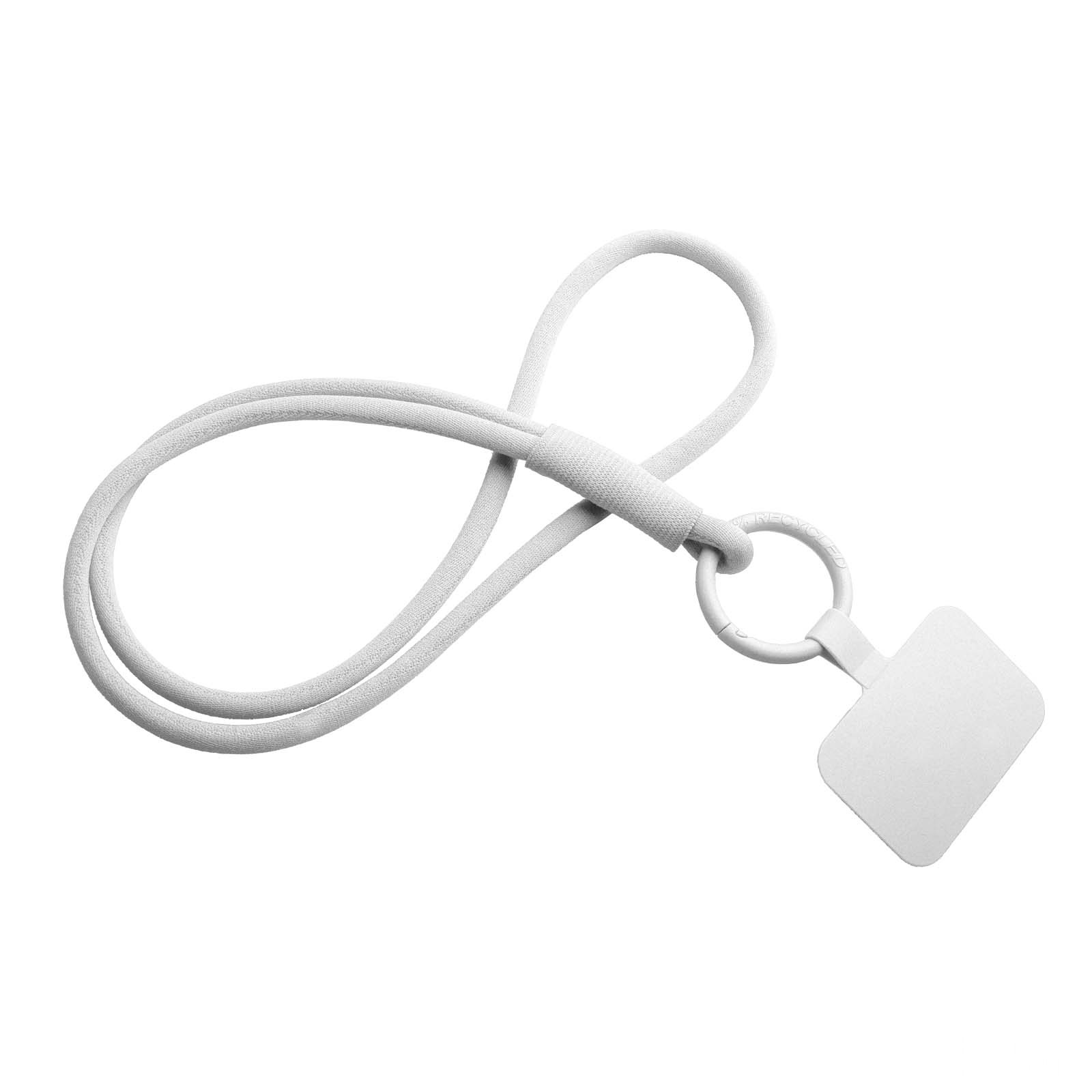 Tubyard nøkkelbånd telefonholder med elastisk rør - Vit med trykk