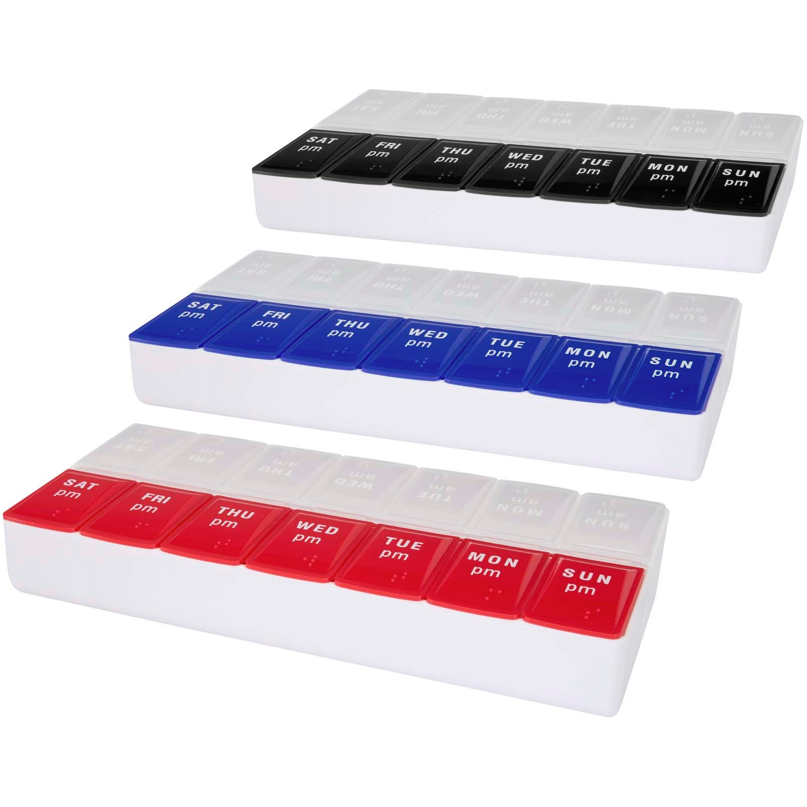 Cycle 7-dagars multivitaminorganiserare för fm/em - Röd med tryck