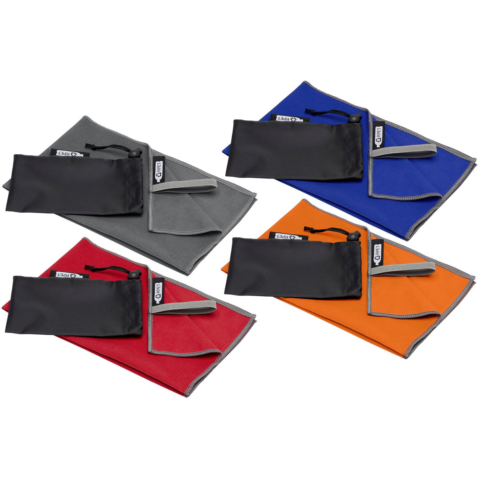 Pieter GRS ultralätt och snabbtorkande handduk 30 x 50 cm - Röd med tryck