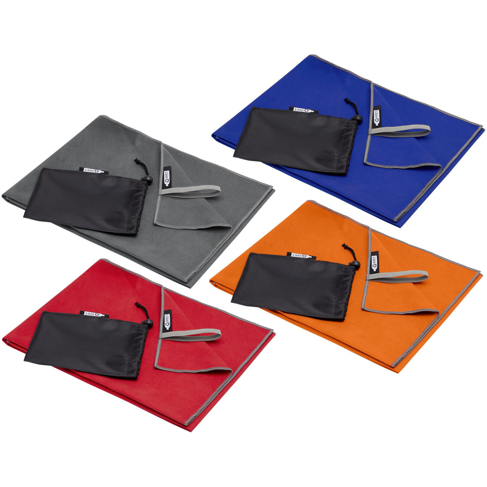 Pieter GRS ultralätt och snabbtorkande handduk 50 x 100 cm - Röd med tryck