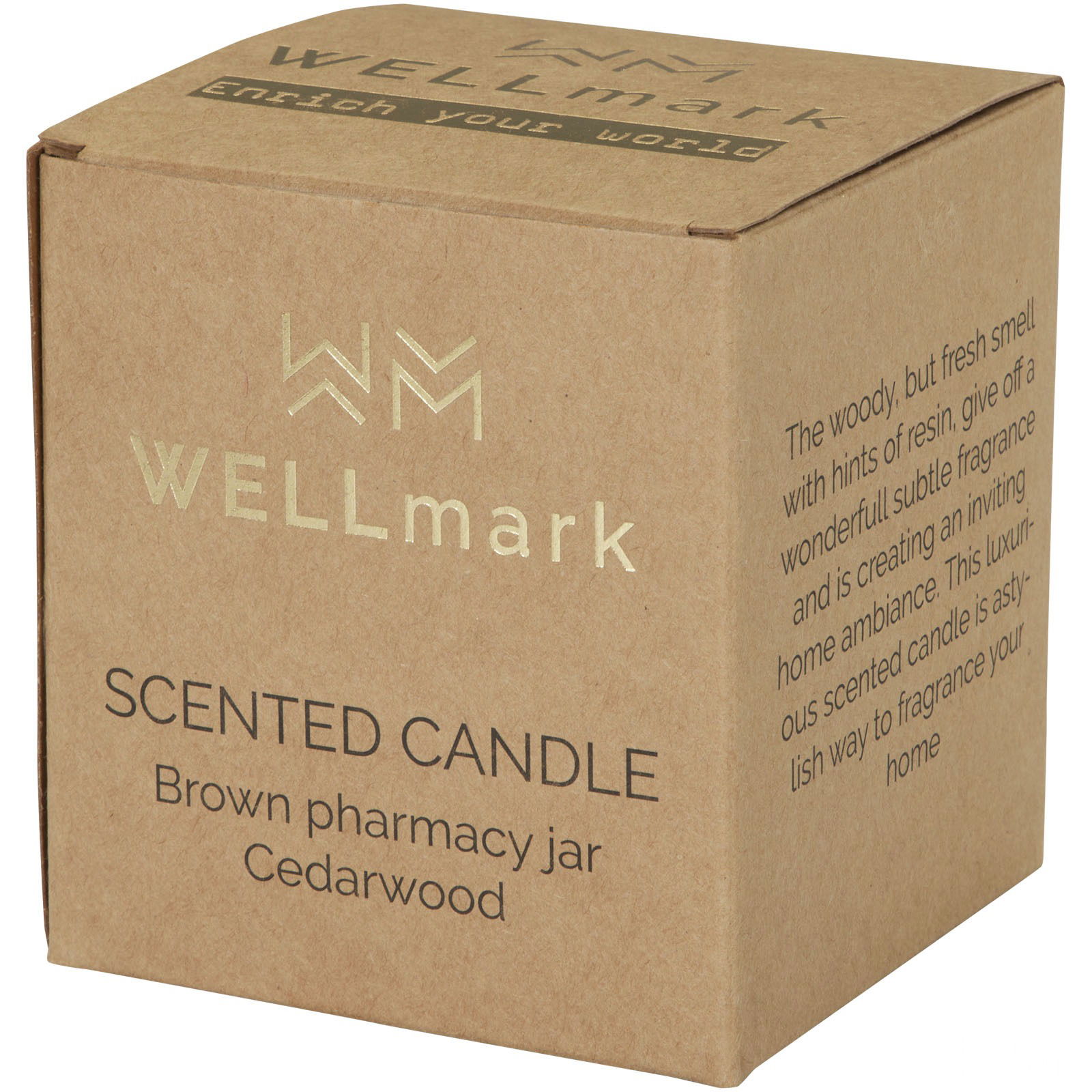 Wellmark Let 's Get Cozy 650 g doftljus – cederträdoft - Gul med tryck