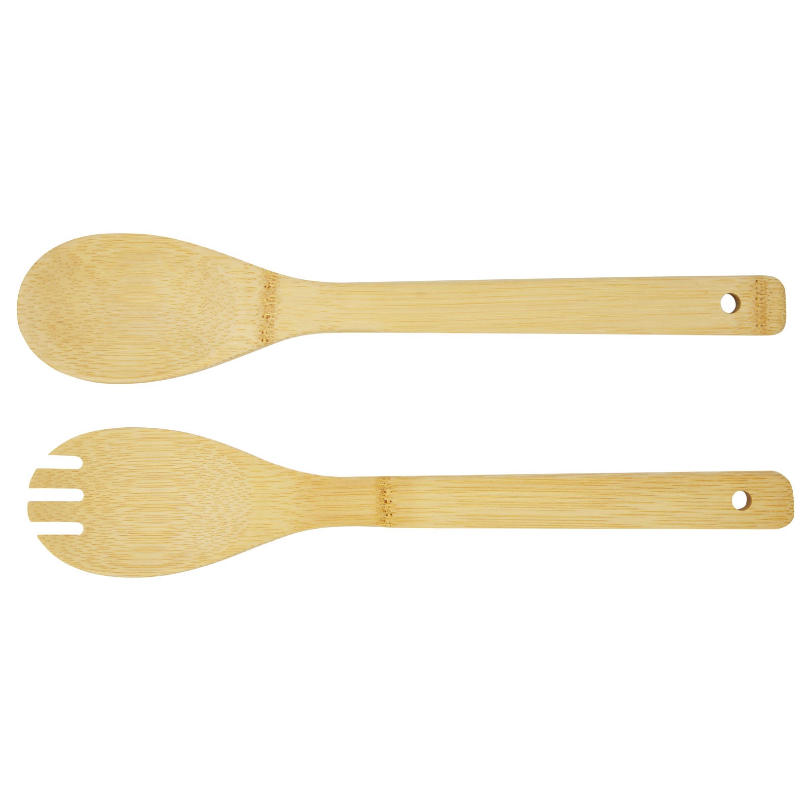 Argulls salatbolle og salatbestikk i bambus med logo - Natural, forside