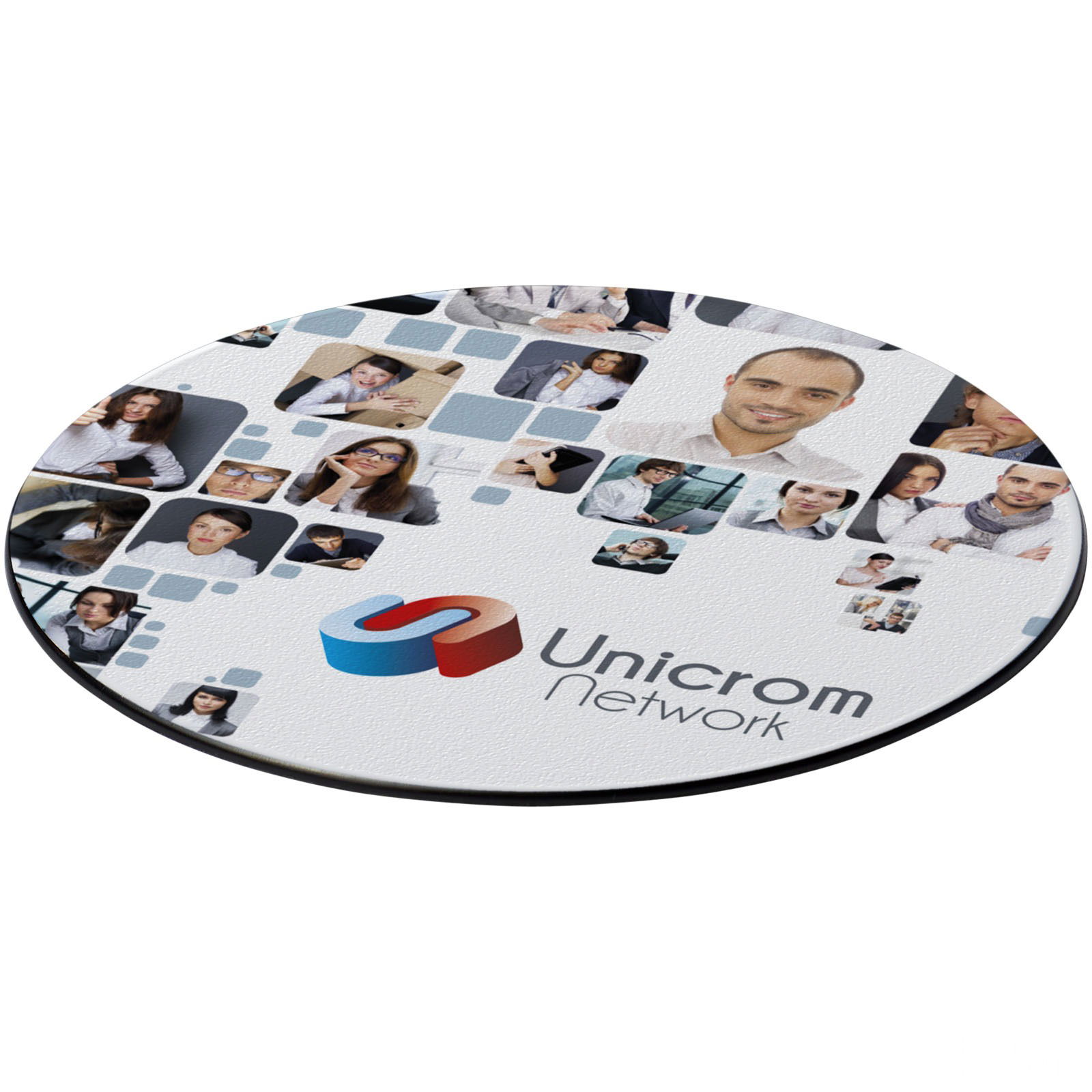 Brite-Mat® runt underlägg - Svart med tryck