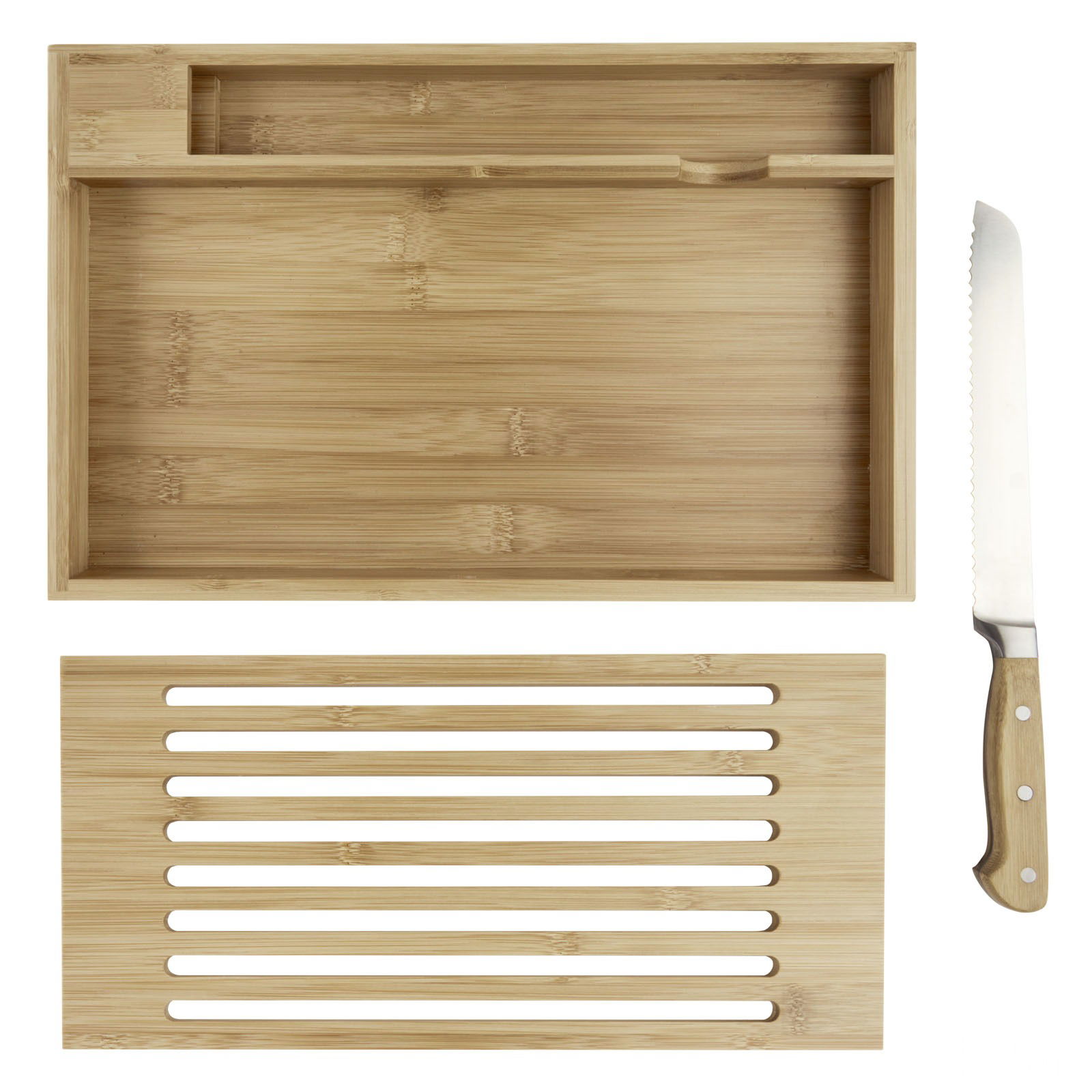 Pao Bamboo Bread Board with Integrated Knife