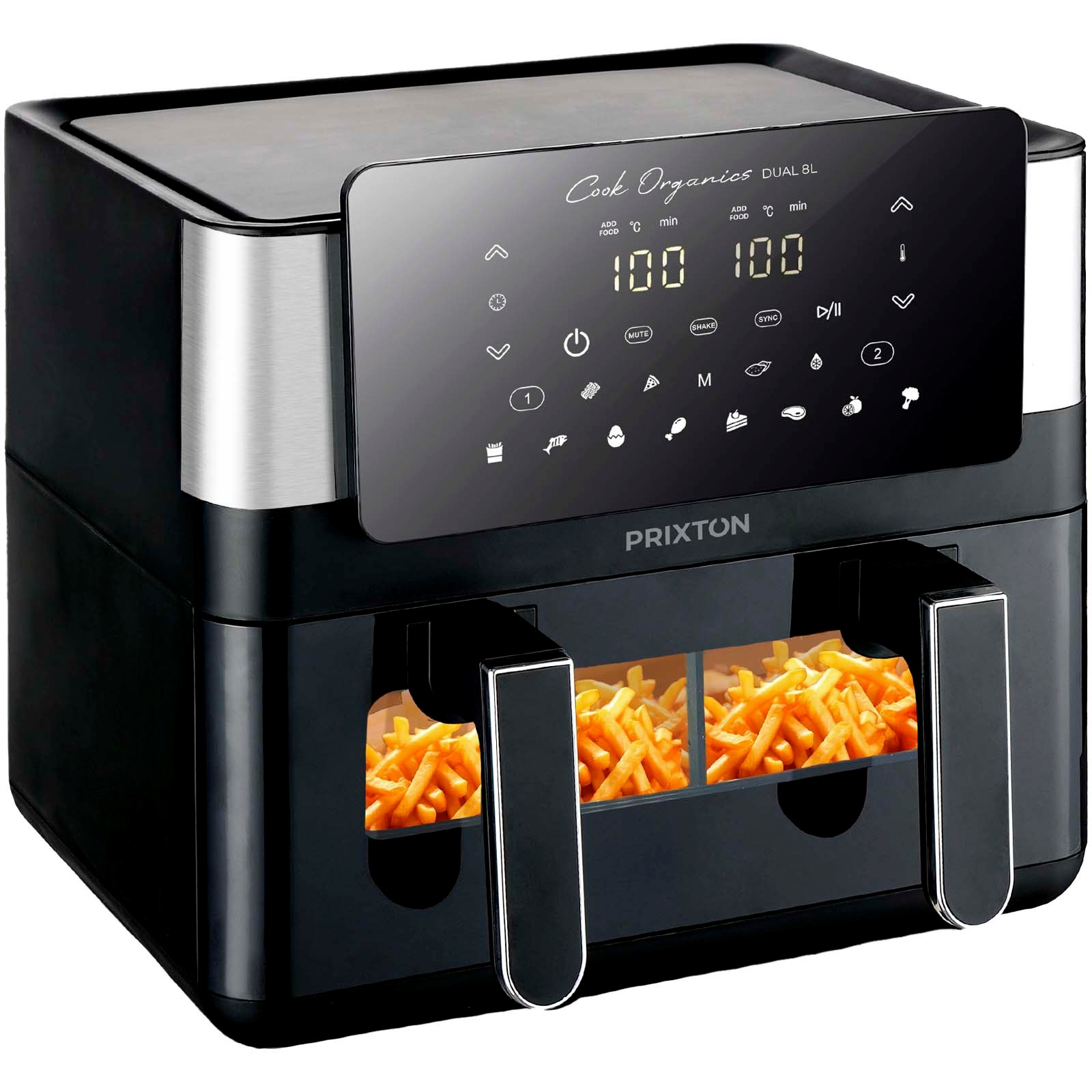 Prixton Cook Organics dobbel airfryer på 8 liter