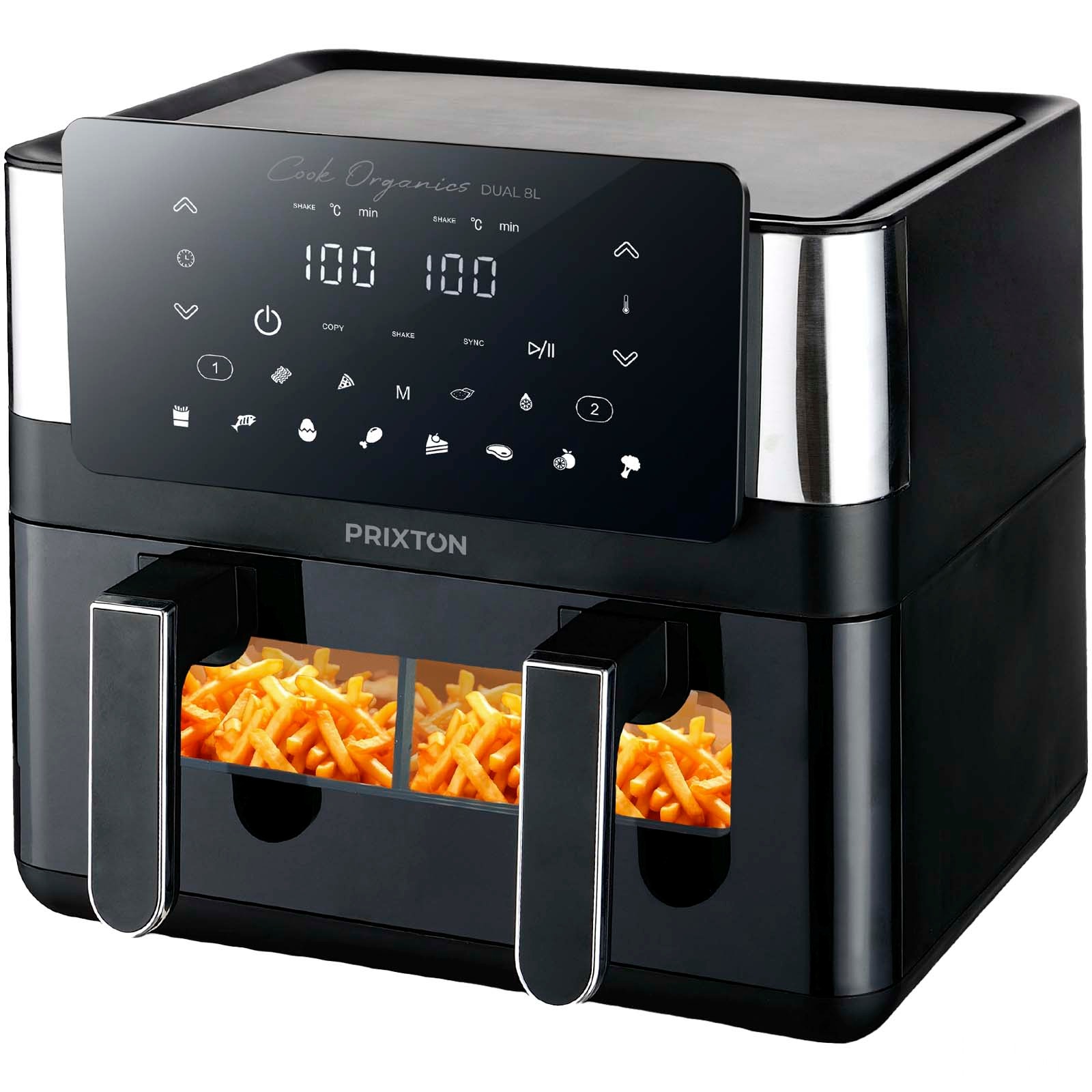 Prixton Cook Organics dobbel airfryer på 8 liter
