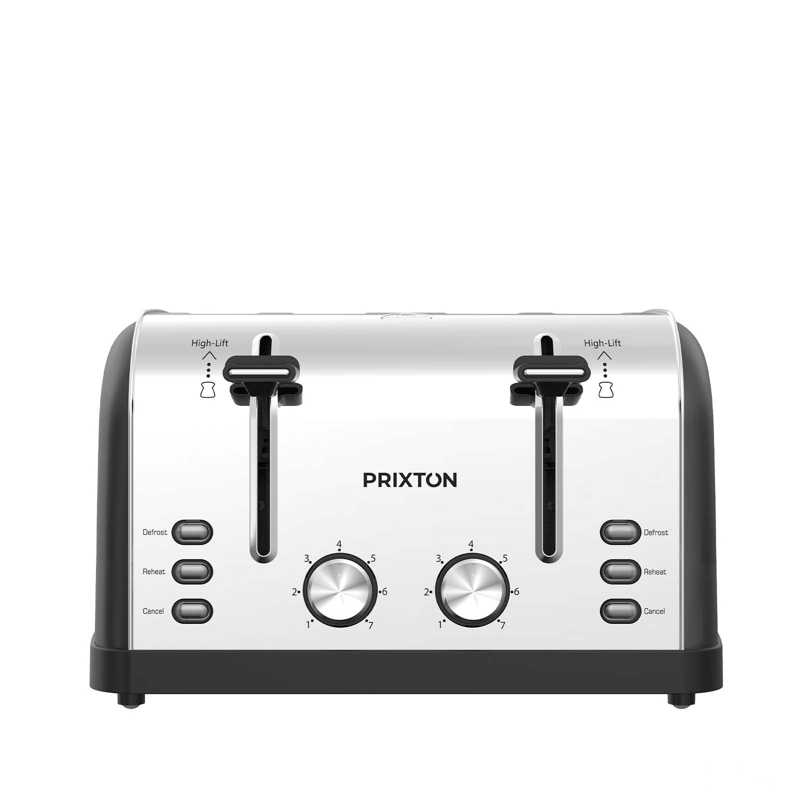Prixton Nera brødrister med 4 skiver - Silver, forside