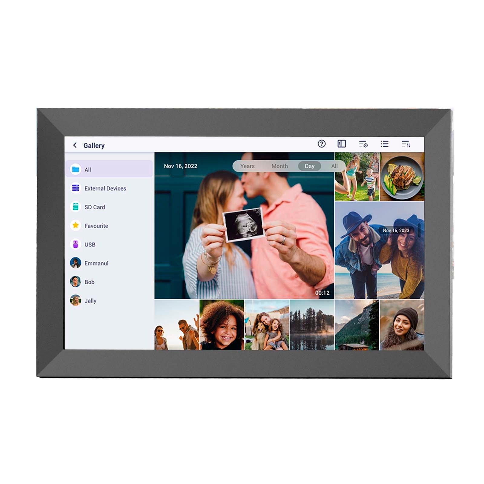 Prixton Prado XL 15.6 inch digital photo frame with wifi - Svart, front view