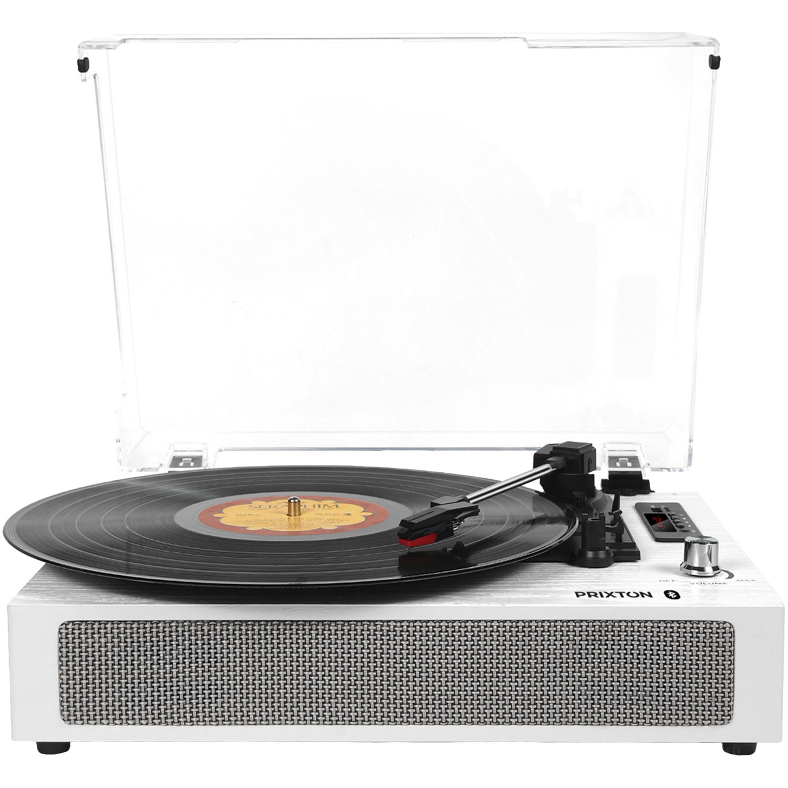 Prixton Studio luksuriøs platespiller og musikkspiller - Vit, forside
