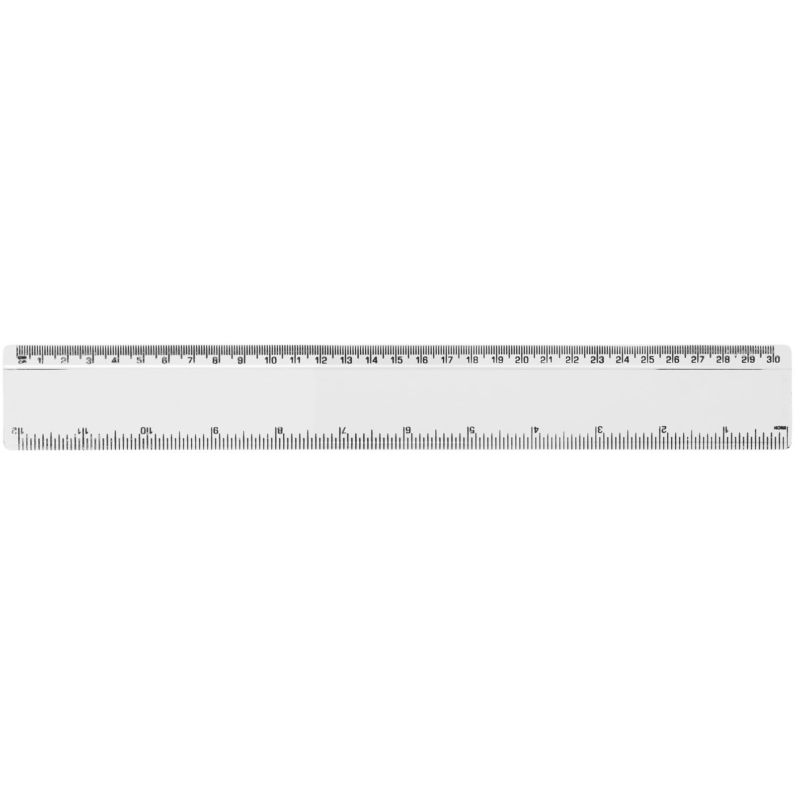 Renzo 30 cm plastlinjal med trykk - Transparent klar, forside