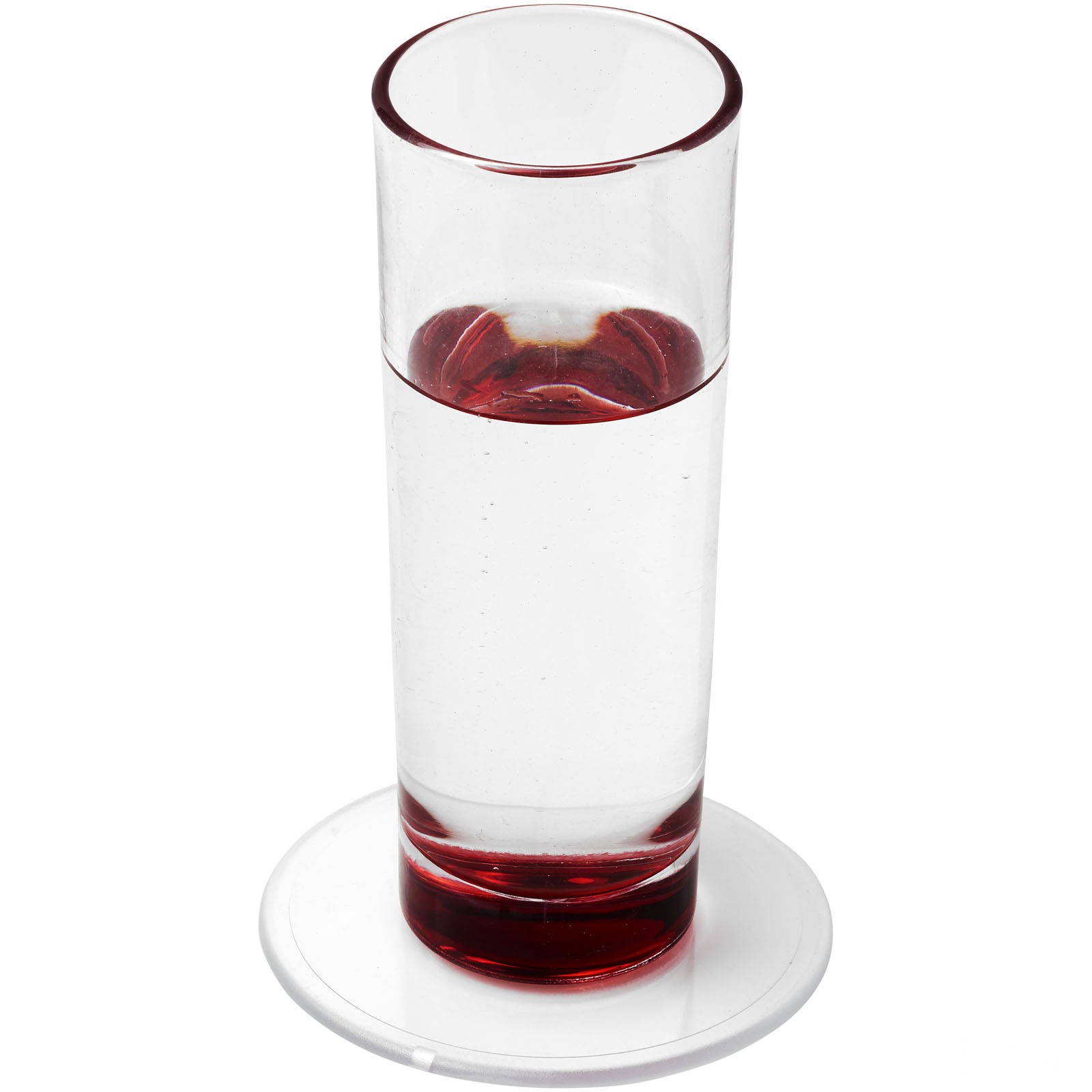 Renzo rundt glassunderlag i plast med logo