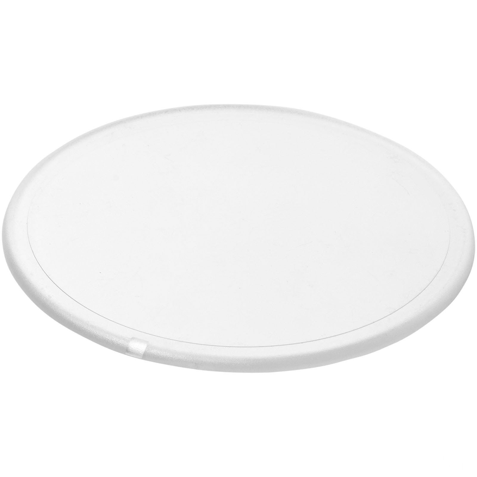 Renzo rundt glassunderlag i plast med logo