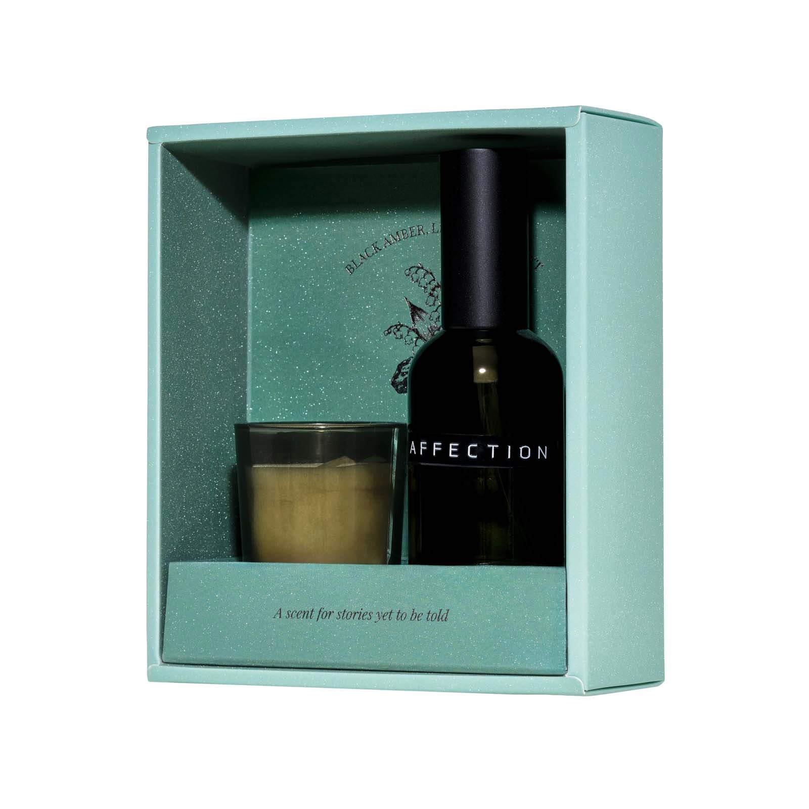 Wellmark gåvoset med 100 ml rumsdoft och 70 ml Tender Affection-ljus