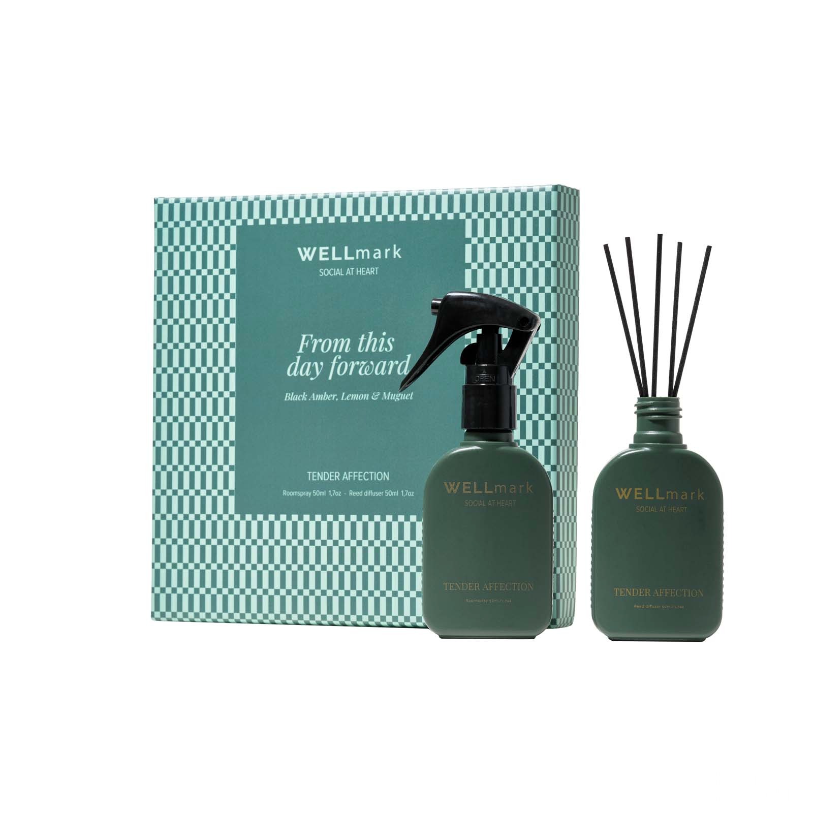Wellmark Tender Affection 50 ml rumsspray och 50 ml doftspridare - Green Flash med tryck