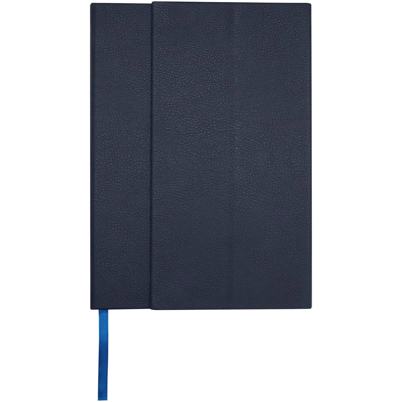 Alejandra A5 recycled plastic hard cover notebook - Havsblå, front view