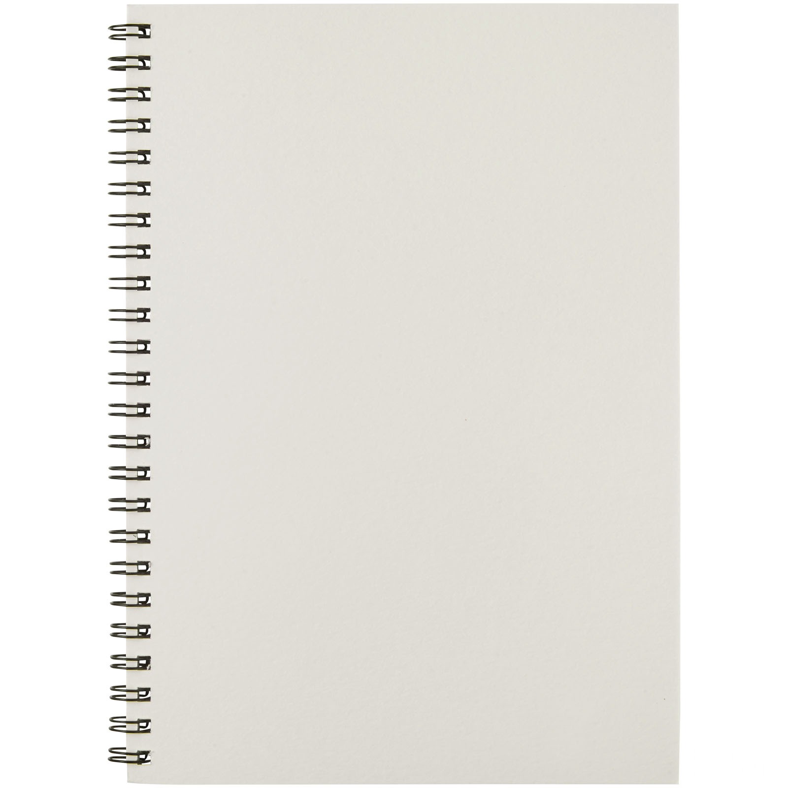 Desk-Mate® A5 spiralnotisbok i farger med logo - Elfenbensvit, forside
