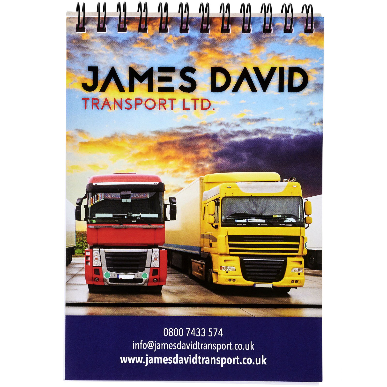 Desk-Mate® spiral A6 notatblokk med trykk - Vit, forside