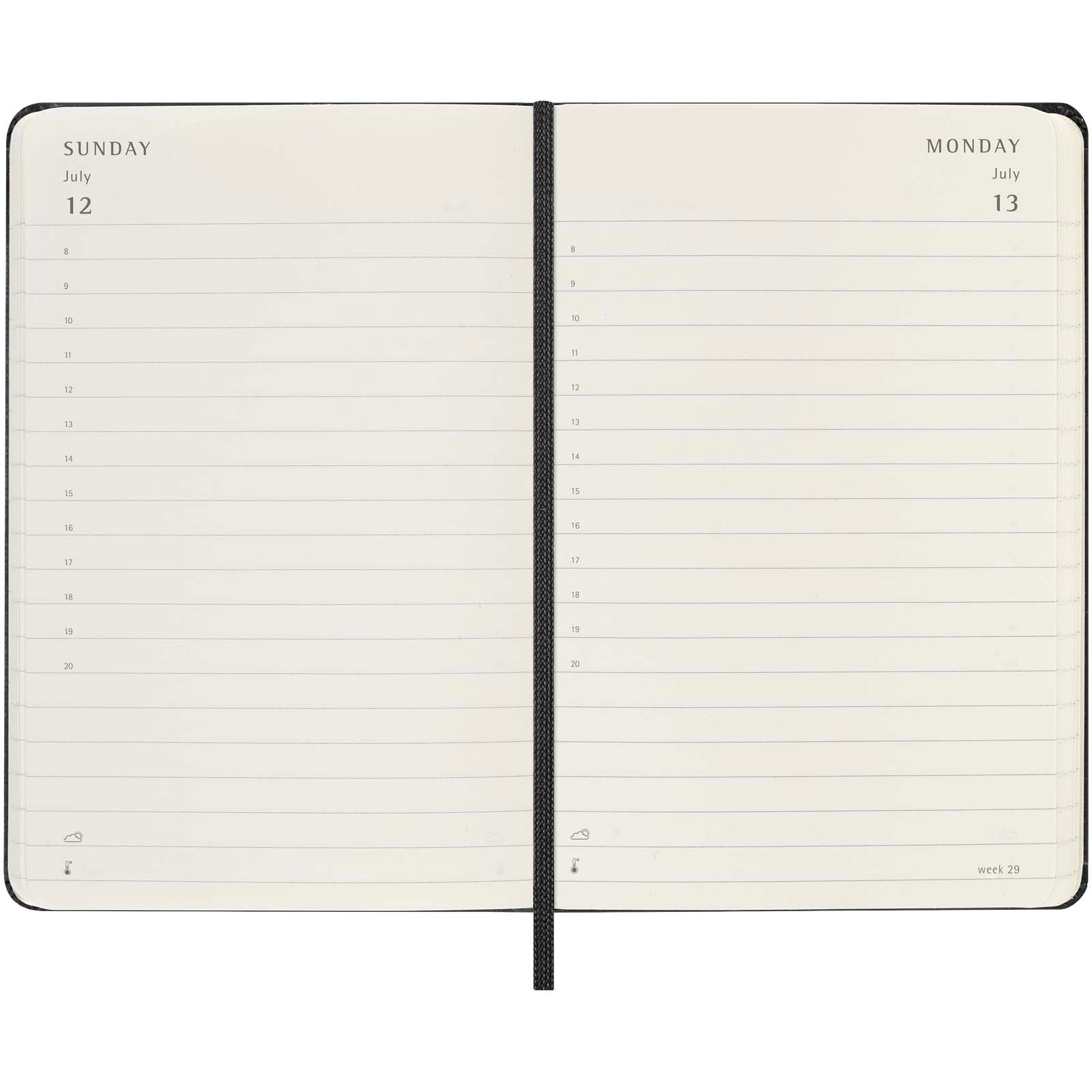 Moleskine hard cover 12 month PK daily planner