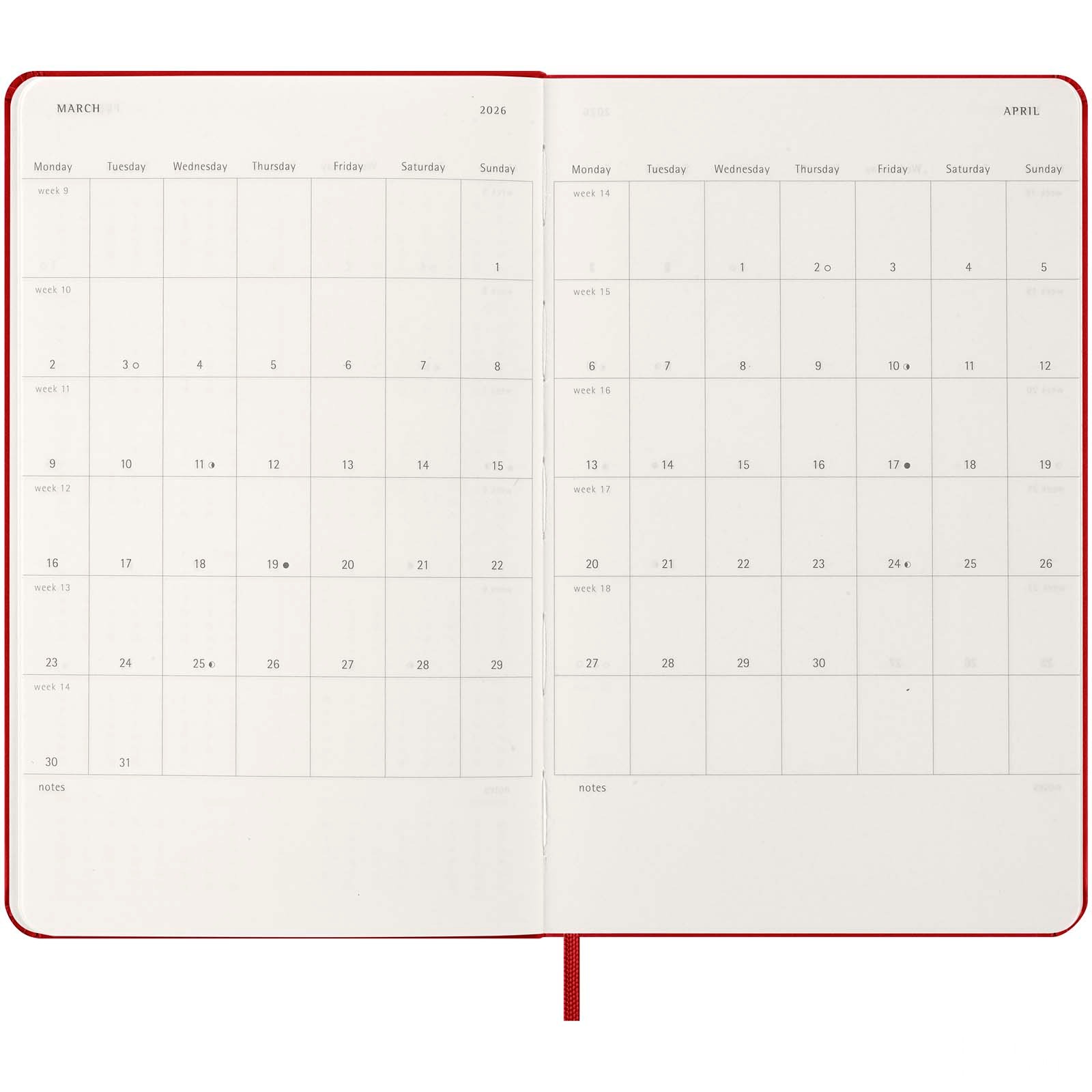 Moleskine inbunden 12-månaders daglig planeringskalender