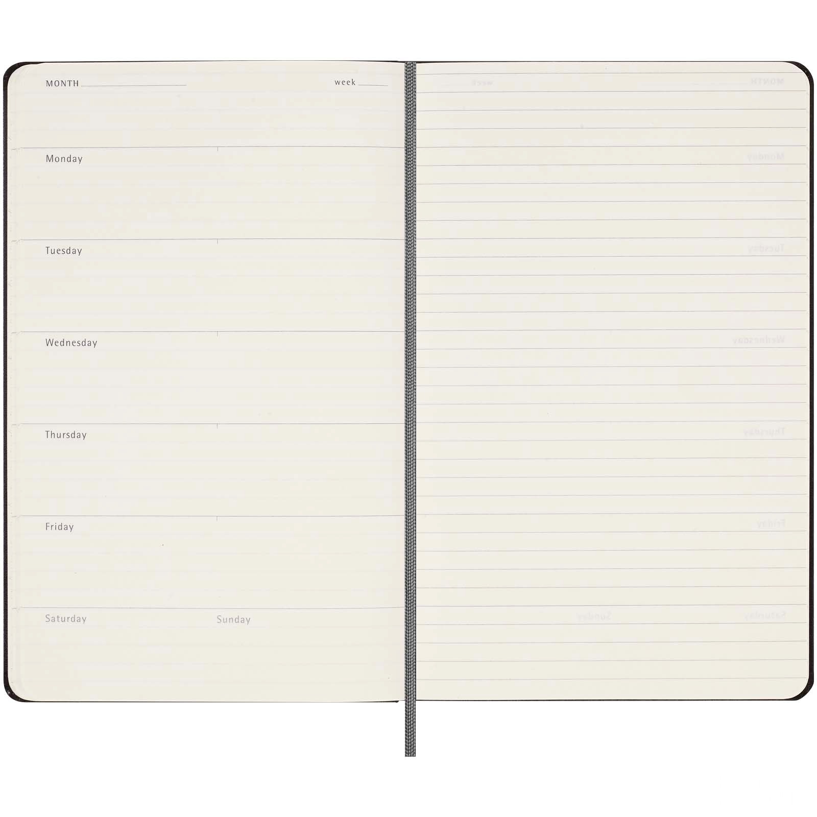 Moleskine hard cover undated L weekly planner