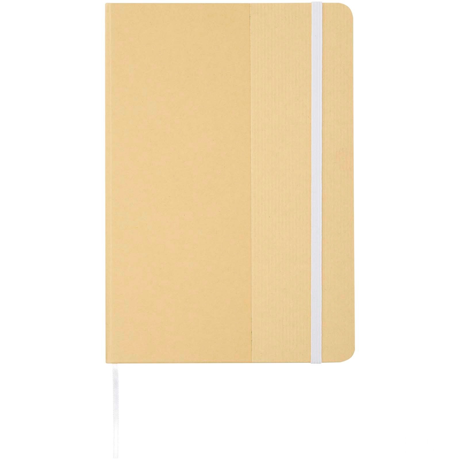 Nelida A5 recycled cardboard hard cover notebook - Vit, front view