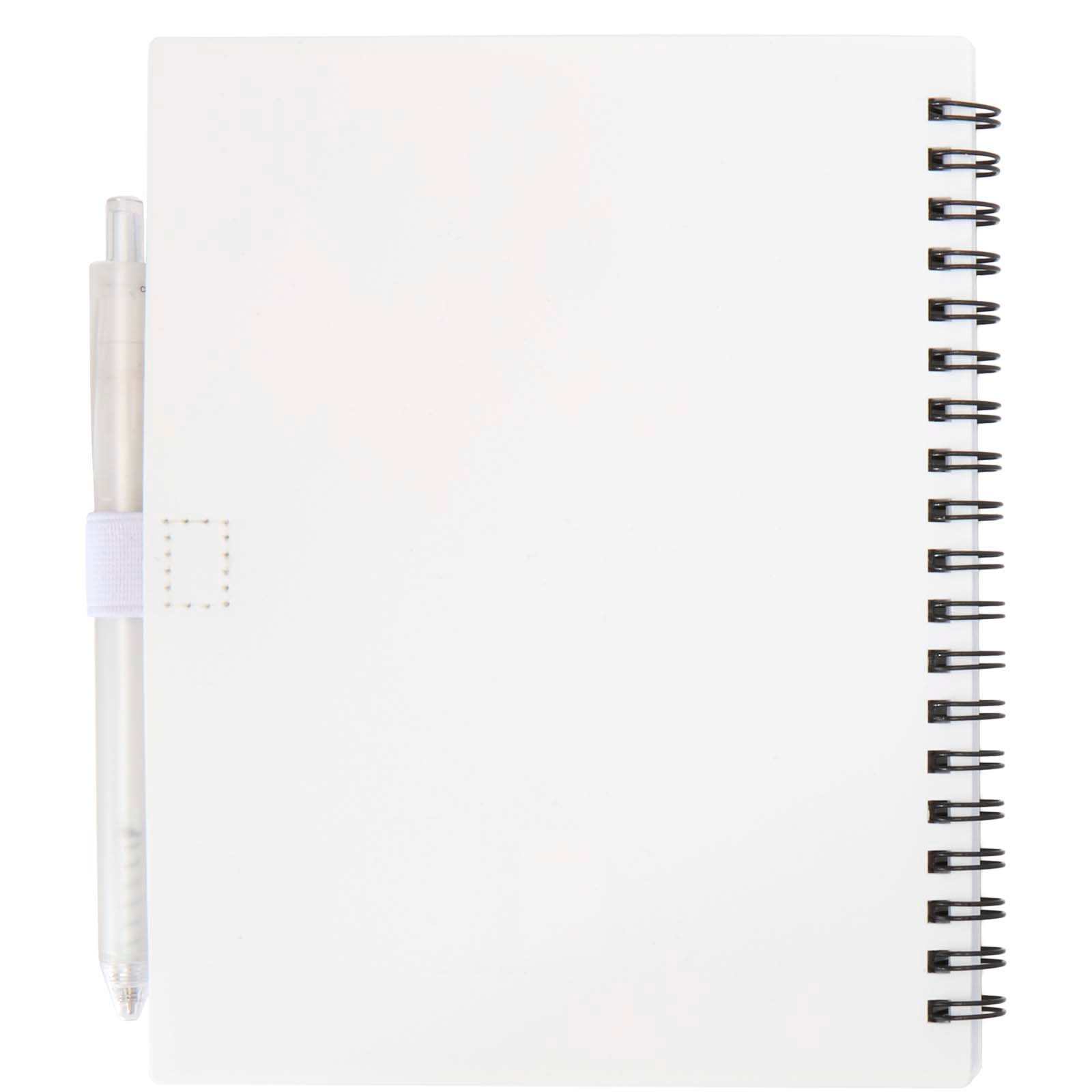 Niove set bestående av anteckningsbok med mjukt omslag av återvunnen plast och kulspetspenna (blått bläck)