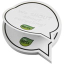 Sticky-Mate® snakkebobleformede klistrelapper av resirkulert materiale med trykk - bilde 3