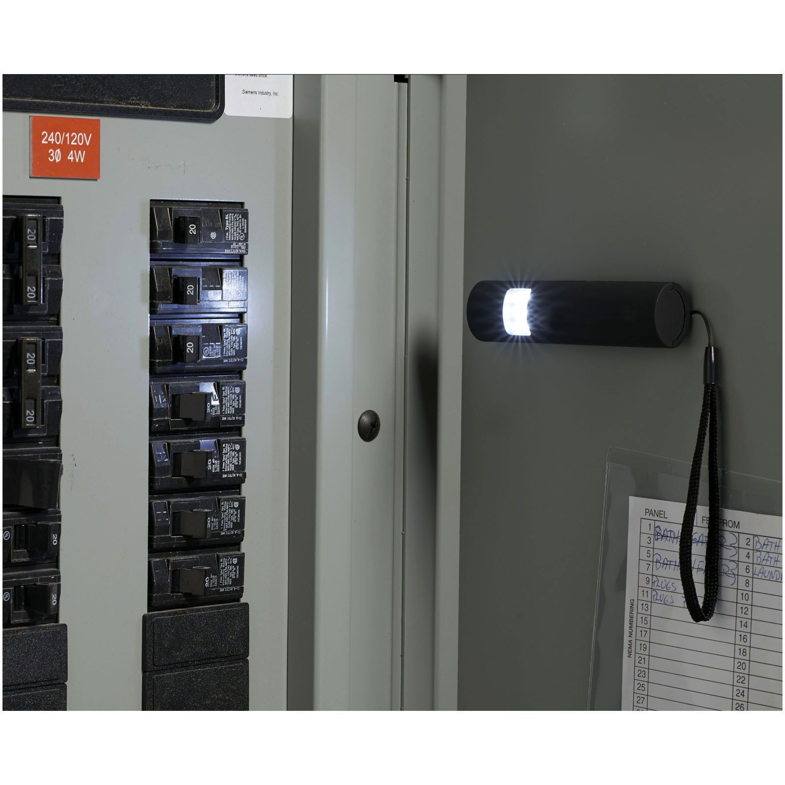 Mini-grip magnetisk LED ficklampa - Svart med tryck