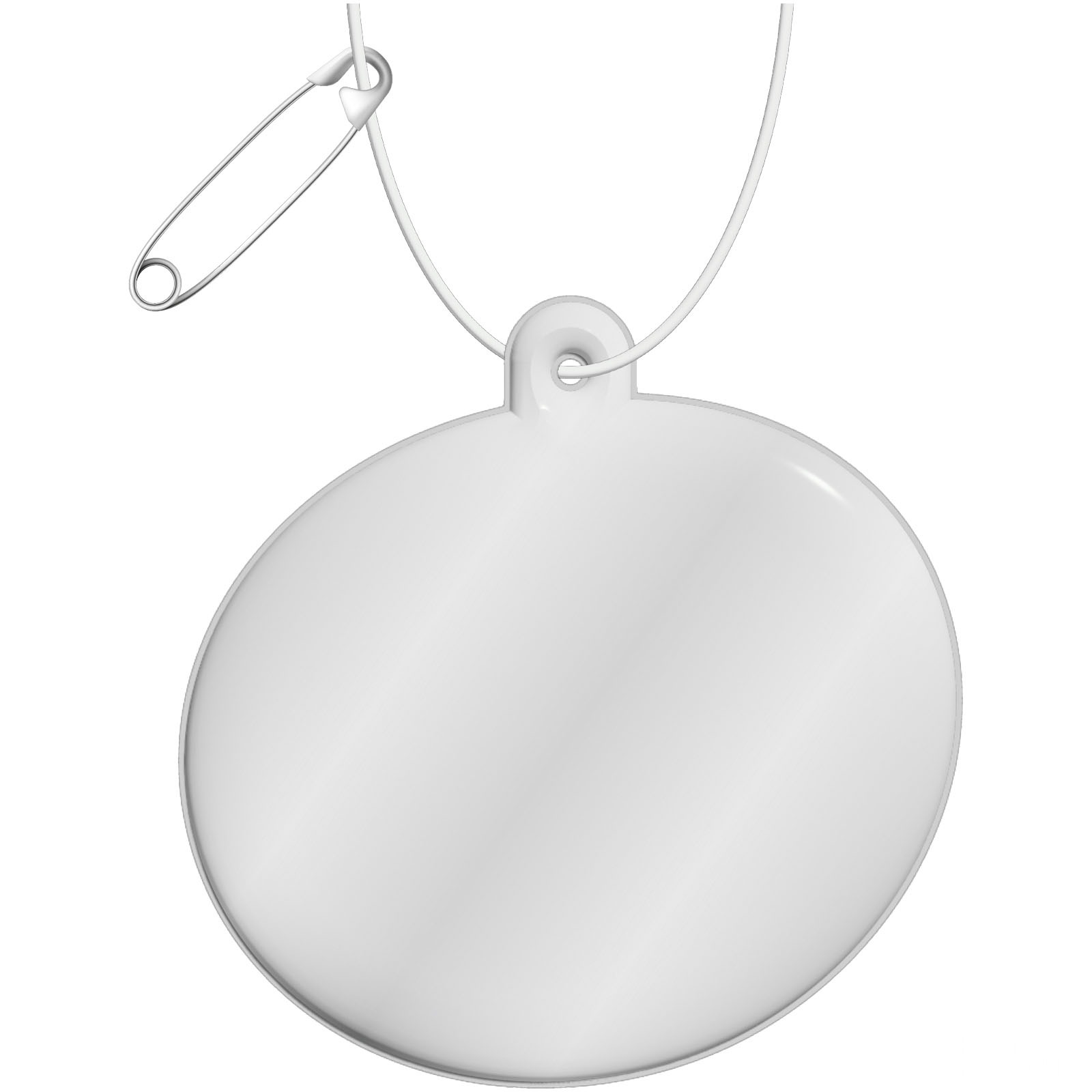 RFX™ H-09 oval reflekterende TPU-refleksanheng - Vit med trykk
