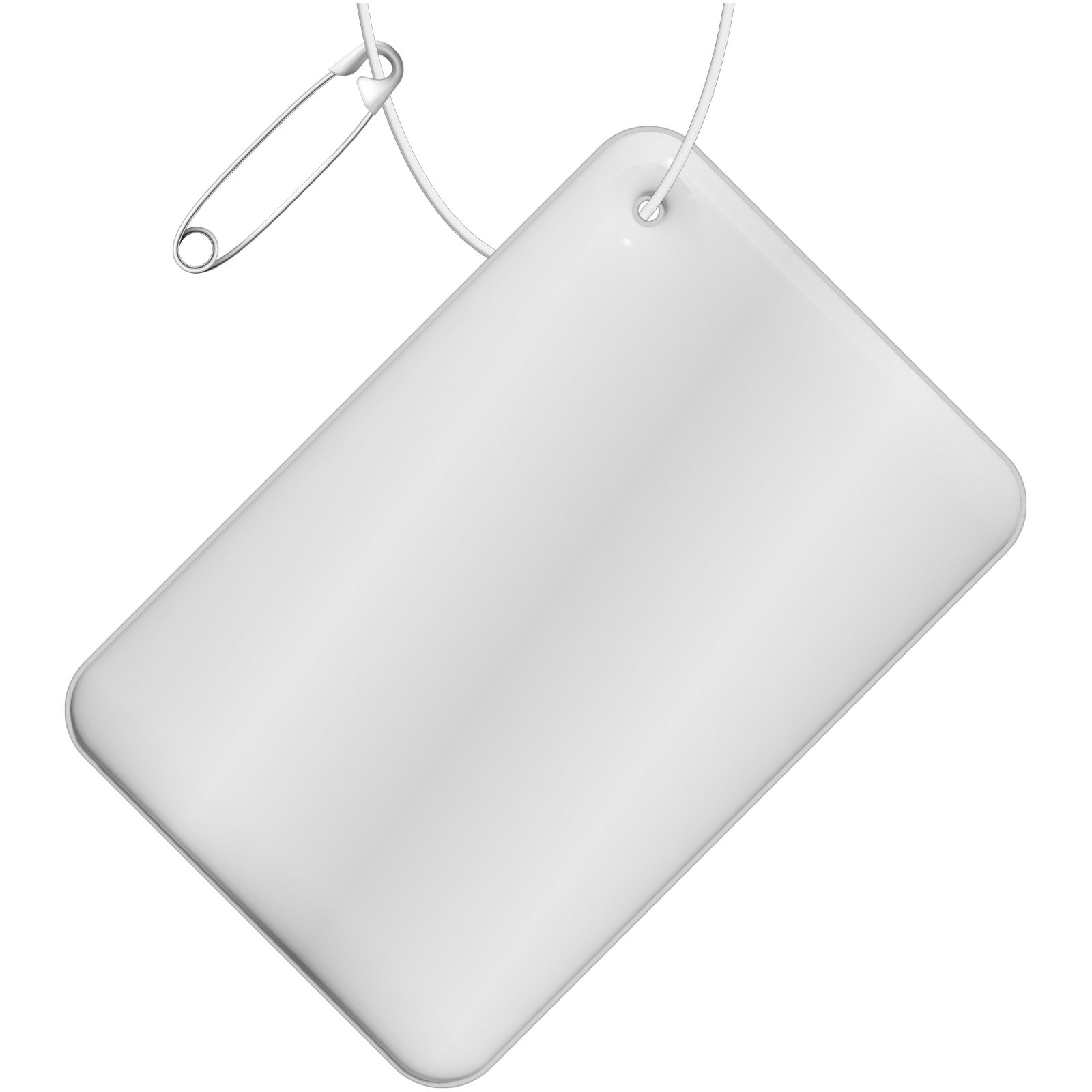 RFX™ H-10 liten rektangulær reflekterende PVC-refleksanheng - Vit med trykk