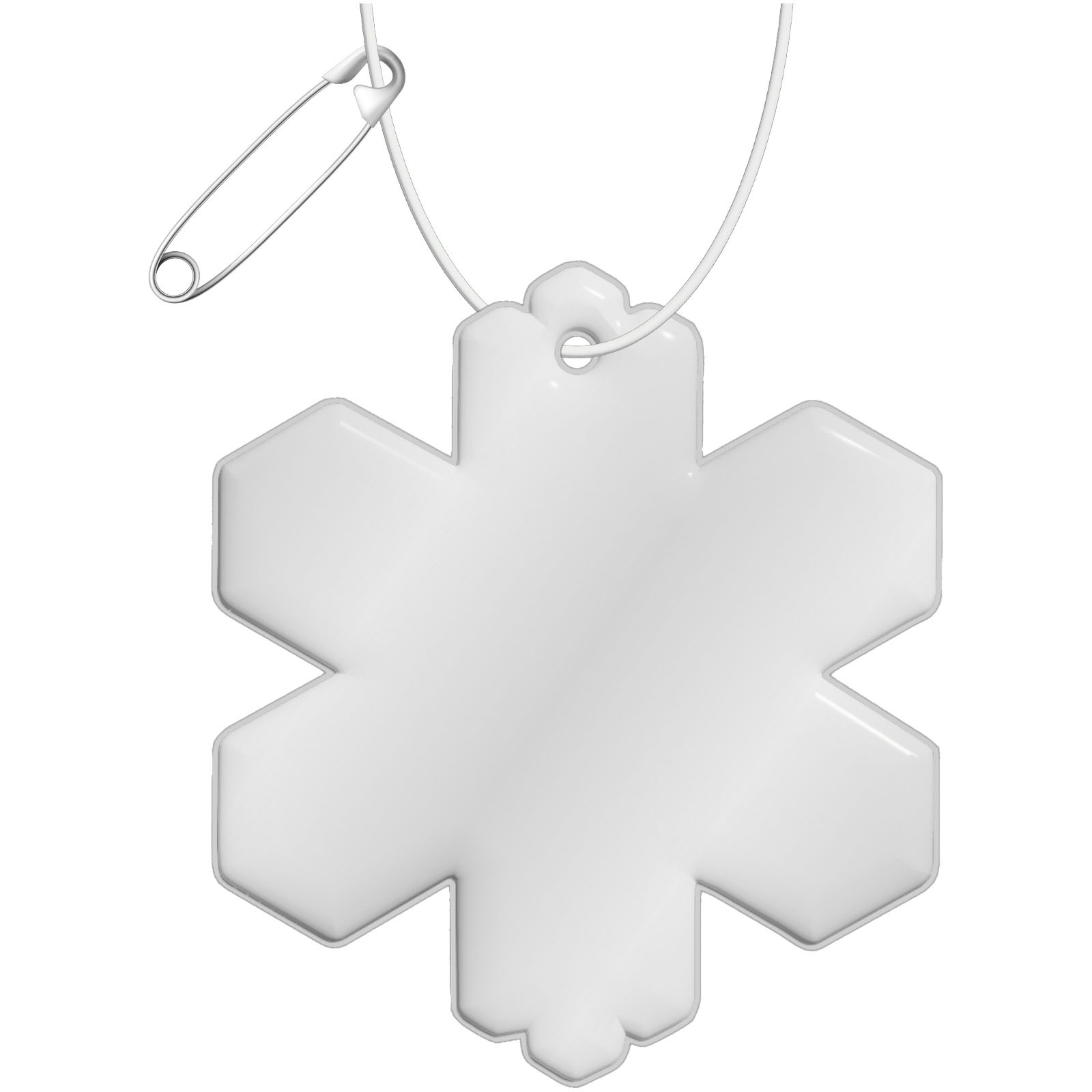 RFX™ H-10 snøfnugg reflekterende PVC-refleksanheng - Vit med trykk