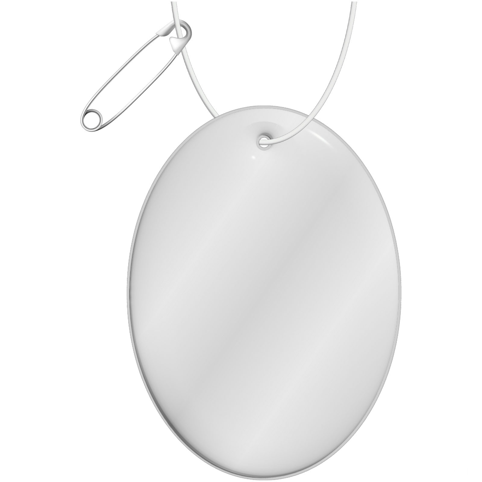 RFX™ H-12 oval reflekterende TPU-refleksanheng - Vit med trykk