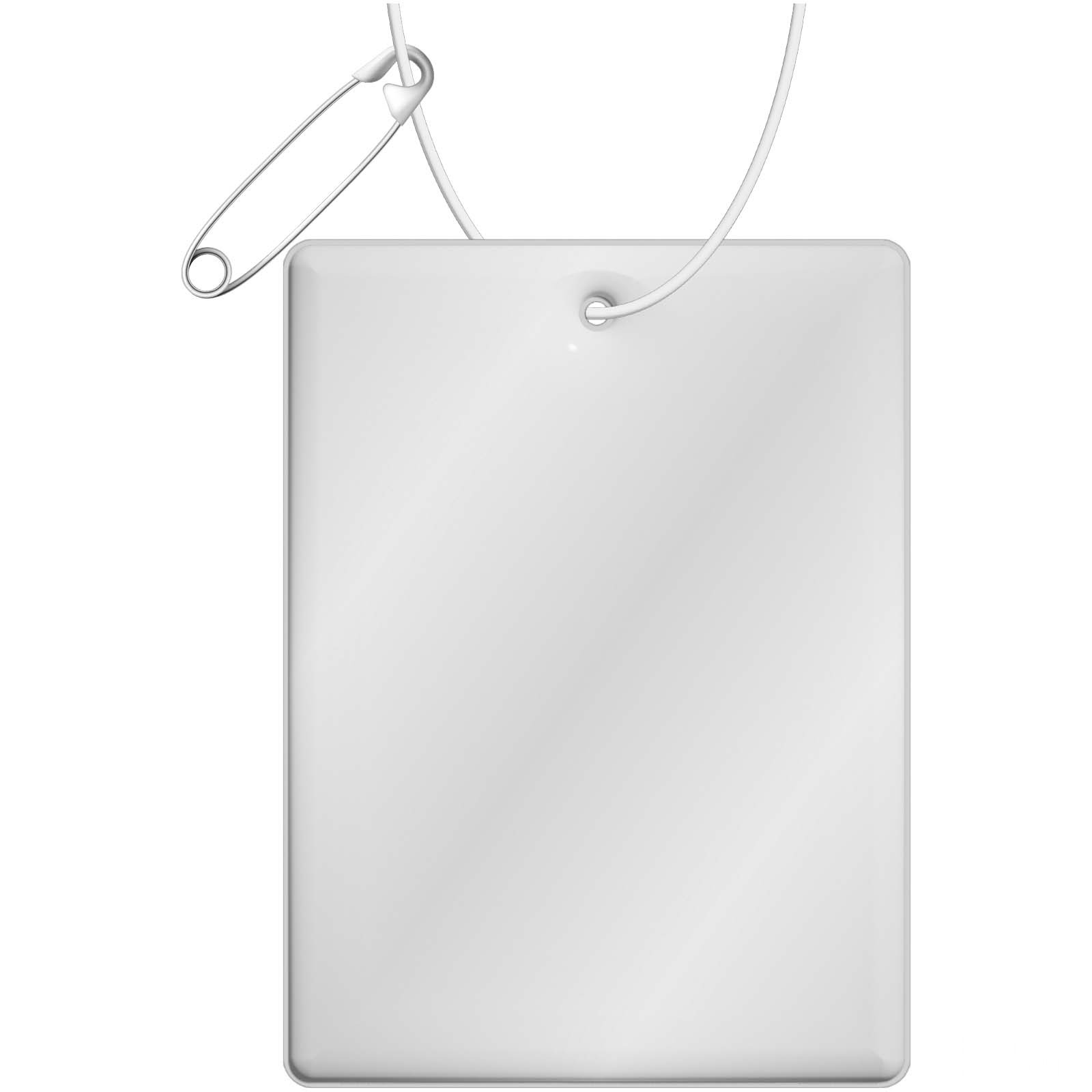 RFX™ H-12 rektangulær lettvektshenger i reflekterende PVC, stor - Vit med trykk