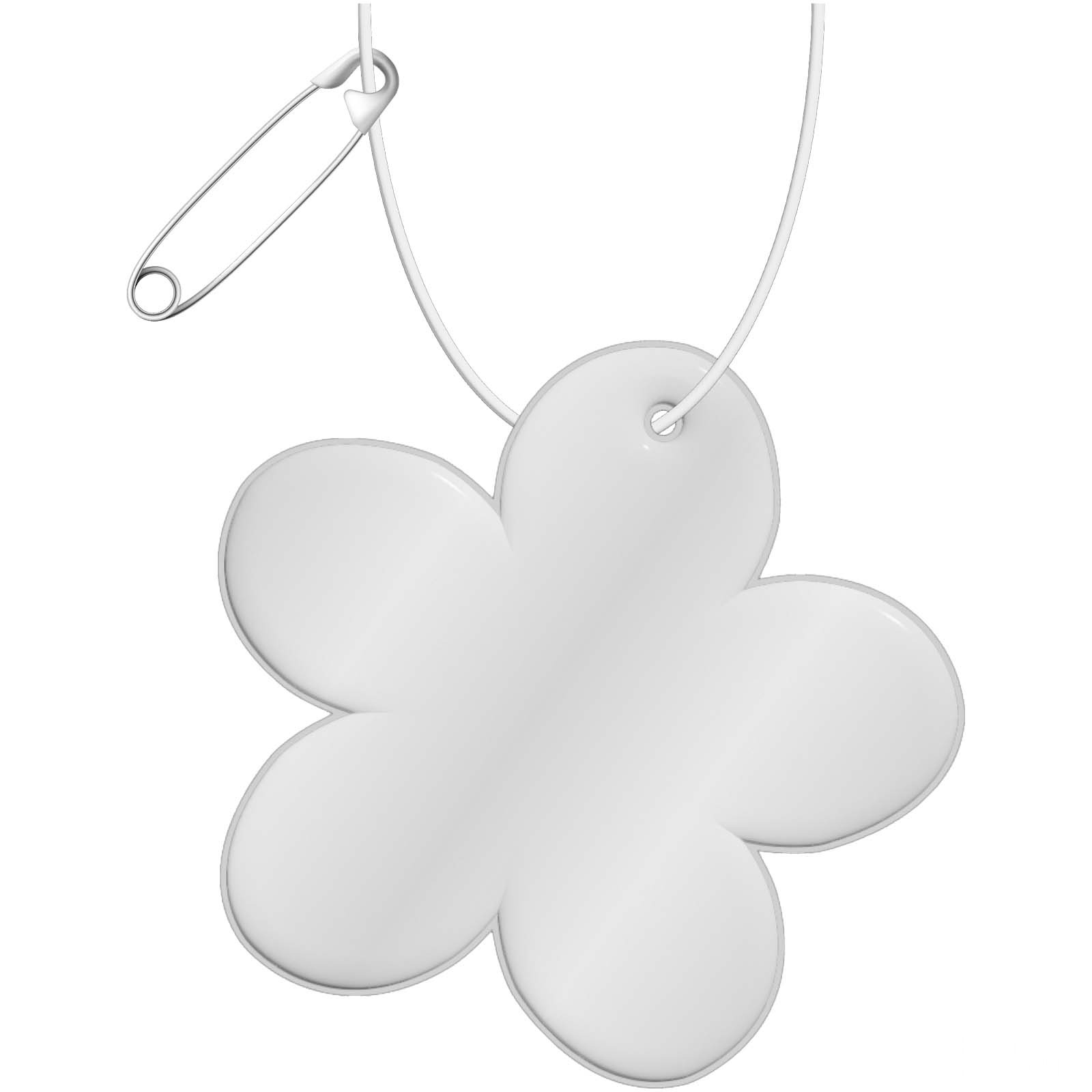 RFX™ H-13 blomsterformet lettvektshenger i reflekterende PVC - Vit med trykk