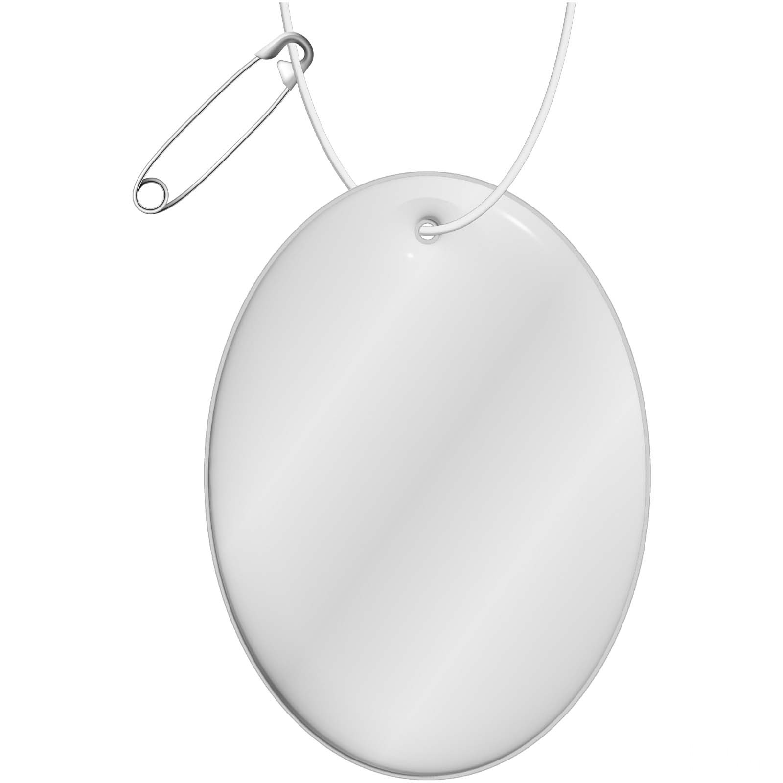 RFX™ H-16 oval lettvektshenger i reflekterende PVC - Vit med trykk