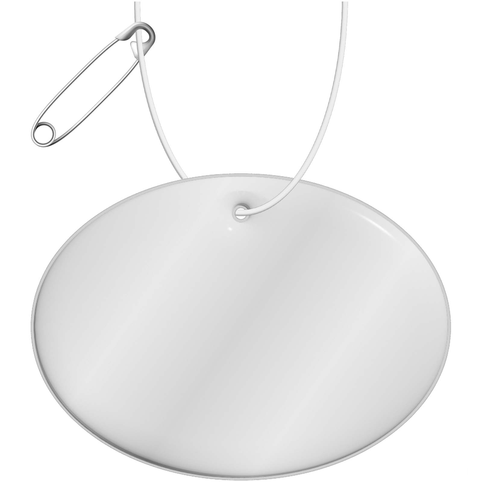 RFX™ H-16 rund lettvektshenger i reflekterende PVC, stor - Vit med trykk