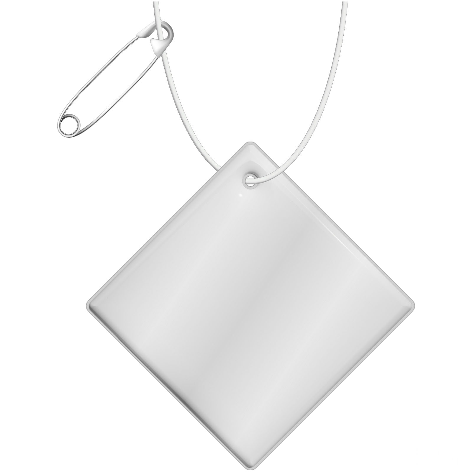 RFX™ H-20 stor diamant reflekterende PVC-henger - Vit med trykk