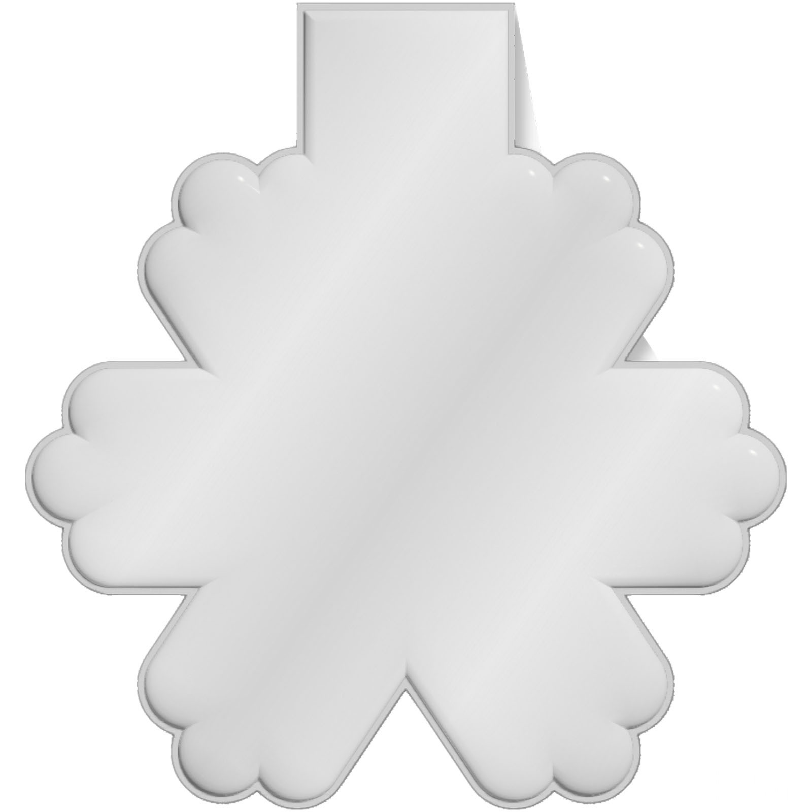 RFX™ M-10 snøfnugg reflekterende TPU-magnet - Vit med trykk