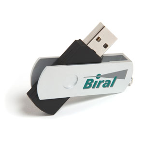 USB Alu Twister - Svart, Aluminium med trykk
