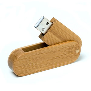 USB Bamboo Twister - Natur (bambu med naturliga variationer) med trykk
