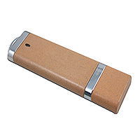 USB Eco Bar - Kartong/Natur med metallbygel med tryck