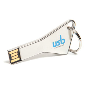 USB Key – Eksklusiv minnepenn i rustfritt stål - Blankt silvrig med trykk