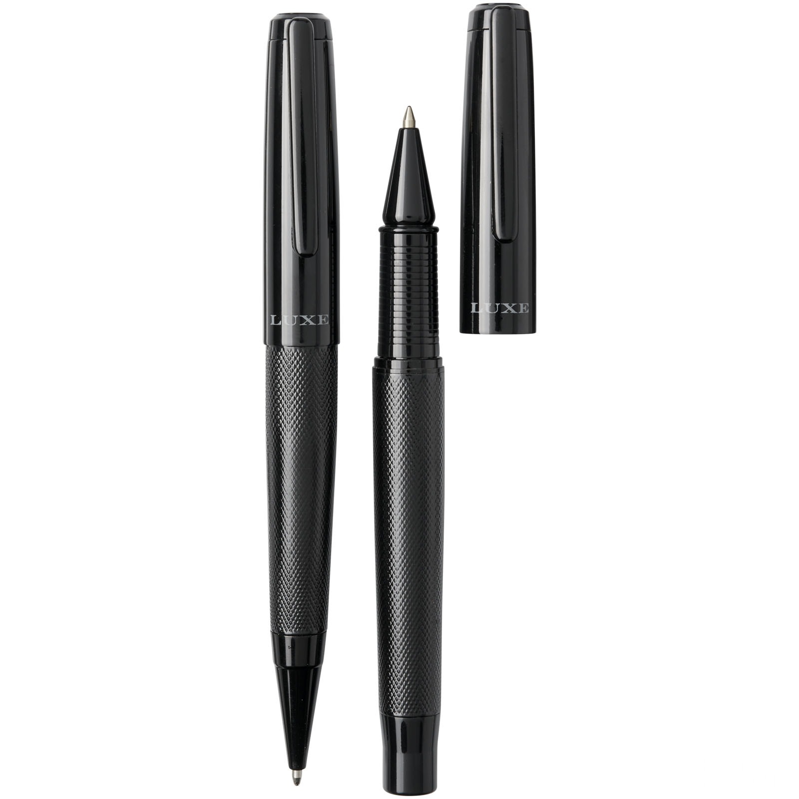 Gloss duo-penna i presentset (svart bläck)