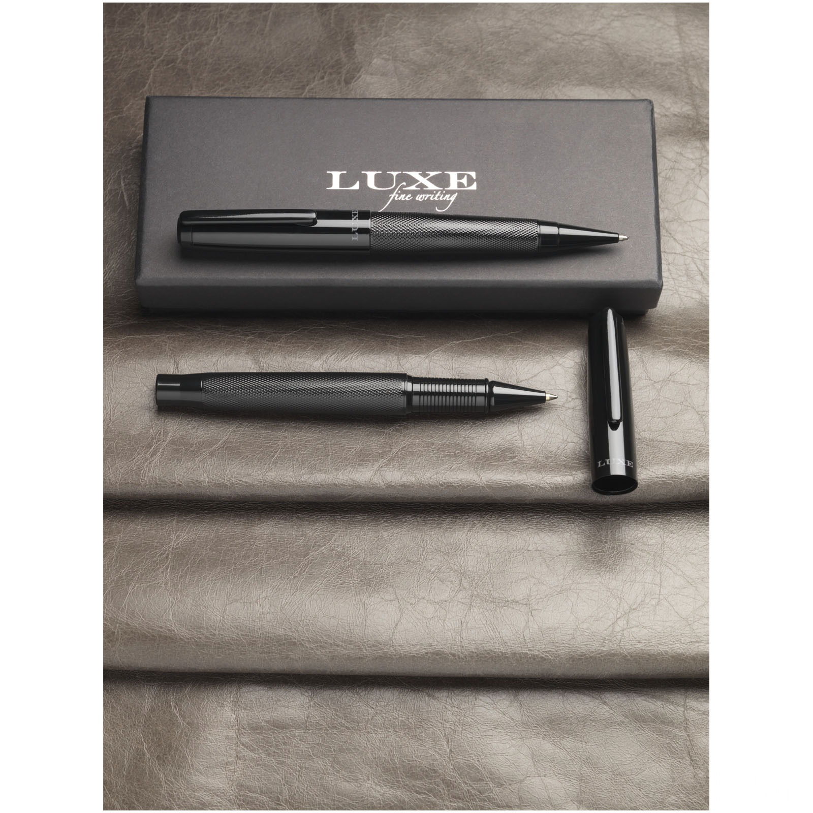 Gloss duo-penna i presentset (svart bläck)