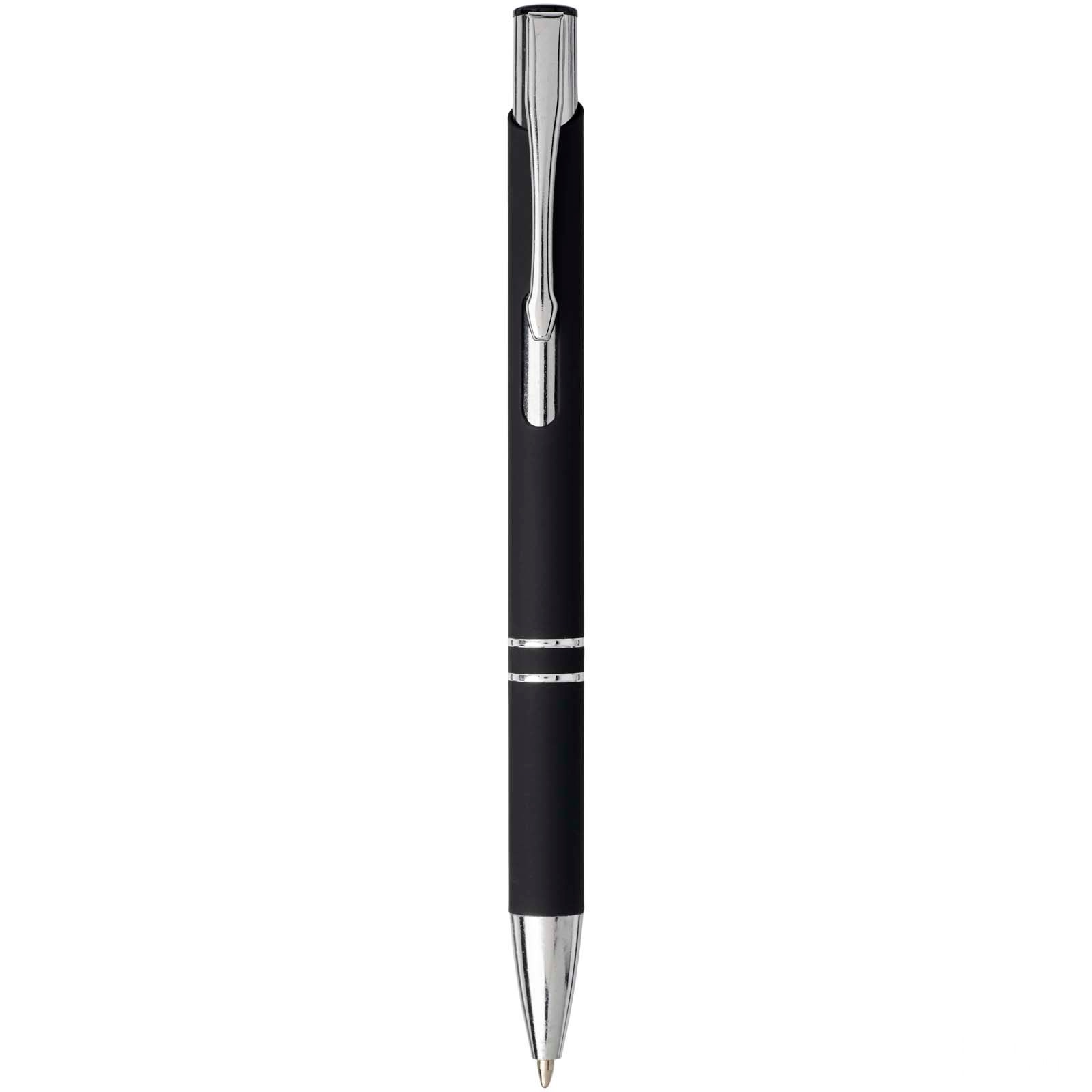 Moneta soft touch ballpoint pen (black ink) - Svart, front view